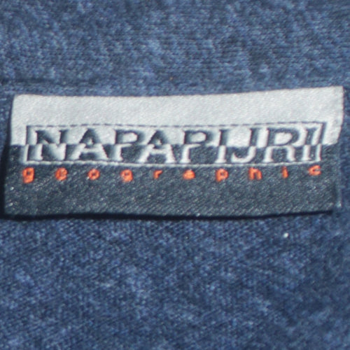 Napapijri Men's Blue Long Sleeve Polo Shirt 3XL Cotton