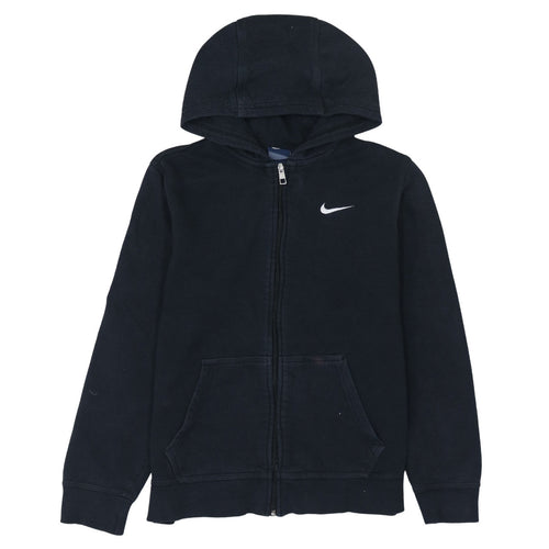 Nike Boys Black Full Zip Hoodie XL 13-15 Years Fleece Lined