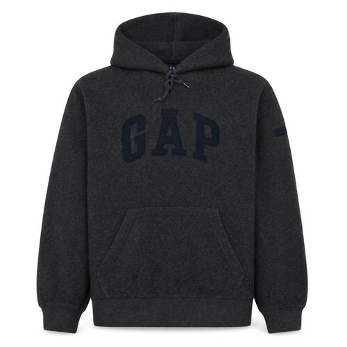 Gap Men Grey Pullover Hoodie XS Logo Fleece Sweatshirt