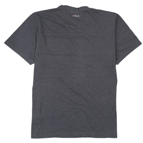 FILA Men's Grey Colourblock Logo T-Shirt Size M