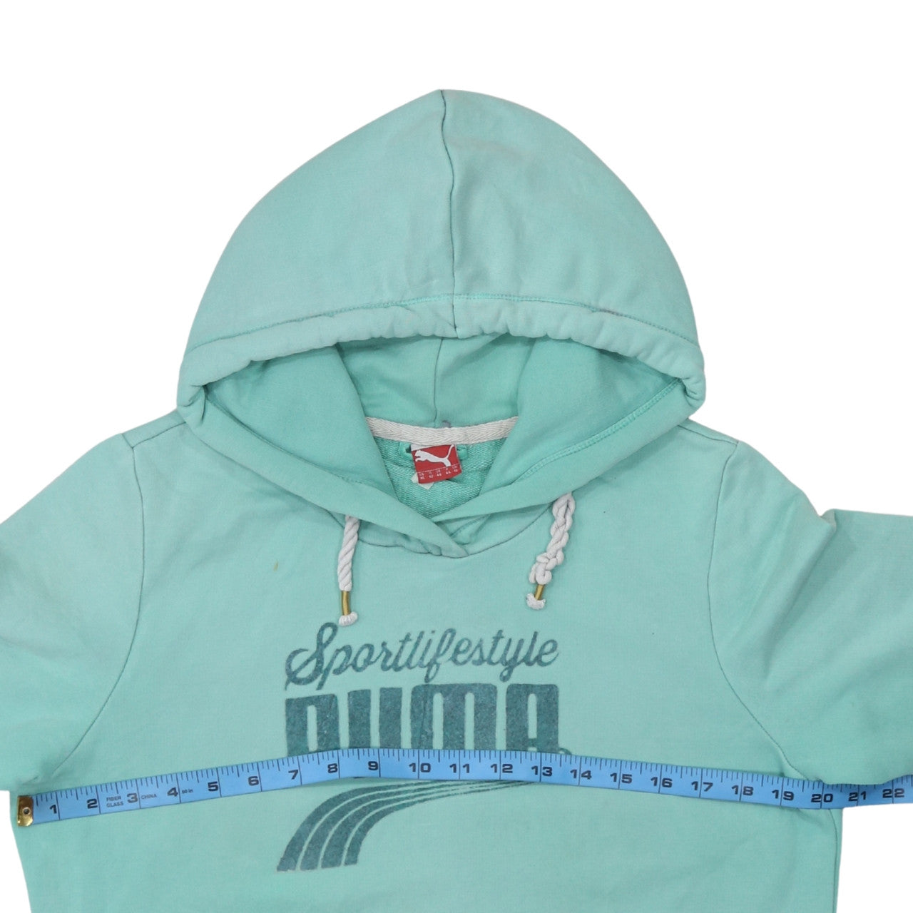 Puma Women's Mint Green Hooded Pullover Sweatshirt Size 16