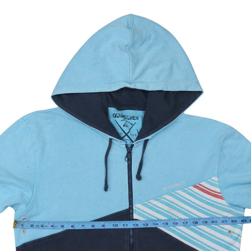 Quiksilver Men's Blue Colour Block Full Zip Hoodie Size XL