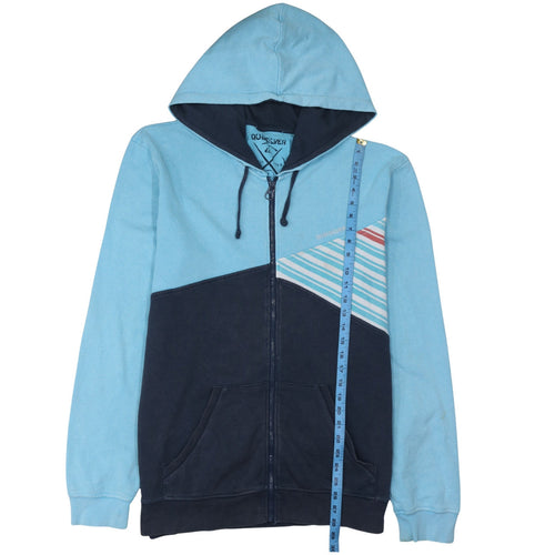 Quiksilver Men's Blue Colour Block Full Zip Hoodie Size XL