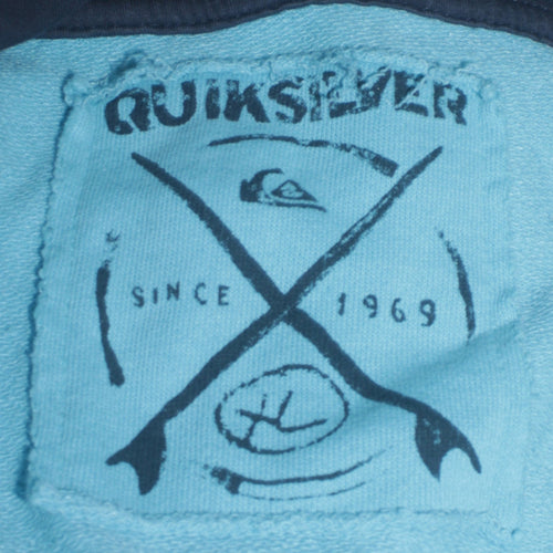 Quiksilver Men's Blue Colour Block Full Zip Hoodie Size XL