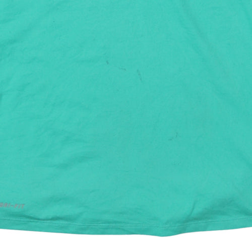 Nike Men's Green Dri-FIT Long Sleeve 1/4 Zip Running Top L