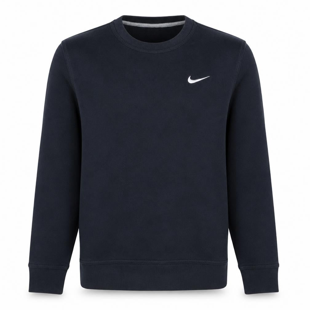 Front view of Nike Men's Black Small Crew Neck Pullover Sweatshirt