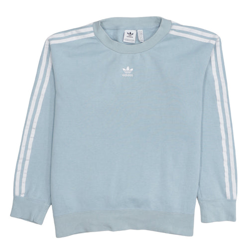 Adidas Women Blue Crew Neck Pullover Sweatshirt XS