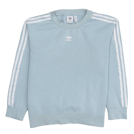 Adidas Women Blue Crew Neck Pullover Sweatshirt XS