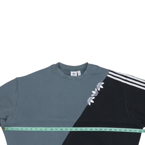 Adidas Women's Blue & Black Colourblock Crew Neck Sweatshirt Size 14
