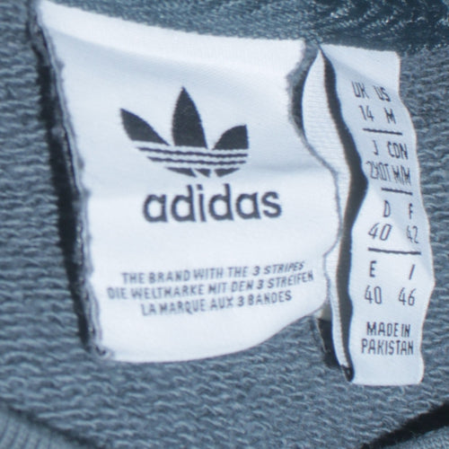 Adidas Women's Blue & Black Colourblock Crew Neck Sweatshirt Size 14