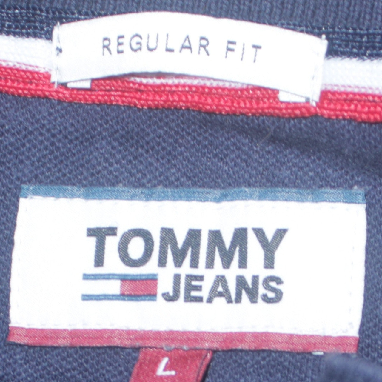 Tommy Jeans Men's Blue Regular Fit Cotton Polo Shirt L