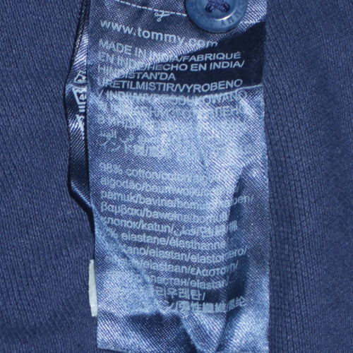 Tommy Jeans Men's Blue Regular Fit Cotton Polo Shirt L