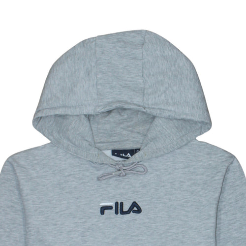 FILA Men's Small Grey Pullover Hoodie Embroidered Logo