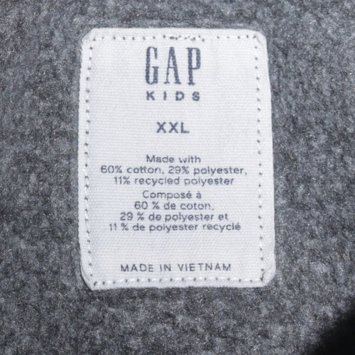 GAP Kids Boys Charcoal Pullover Hoodie XXL Cotton Blend Fleece Lined