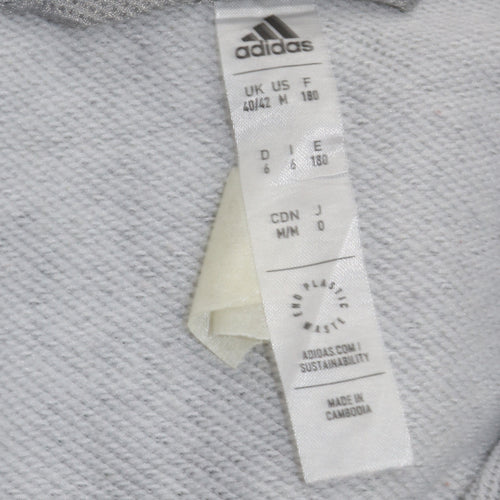 Adidas Mens Grey Full Zip Sweatshirt Jacket Size M Regular Fit