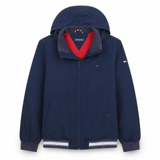 Tommy Hilfiger Boys Blue Hooded Windbreaker Jacket Size 14 Years
