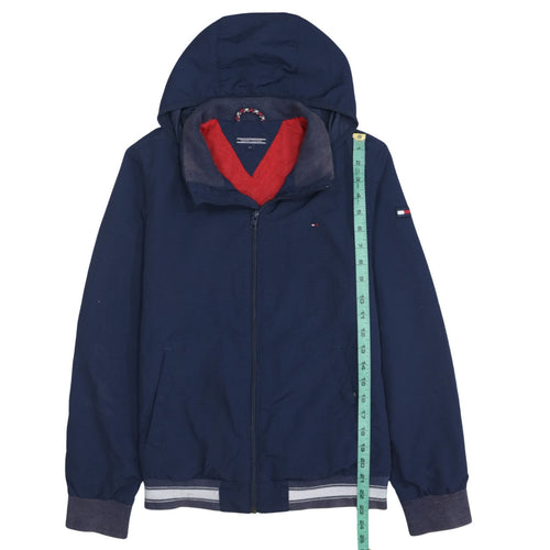 Tommy Hilfiger Boys Blue Hooded Windbreaker Jacket Size 14 Years