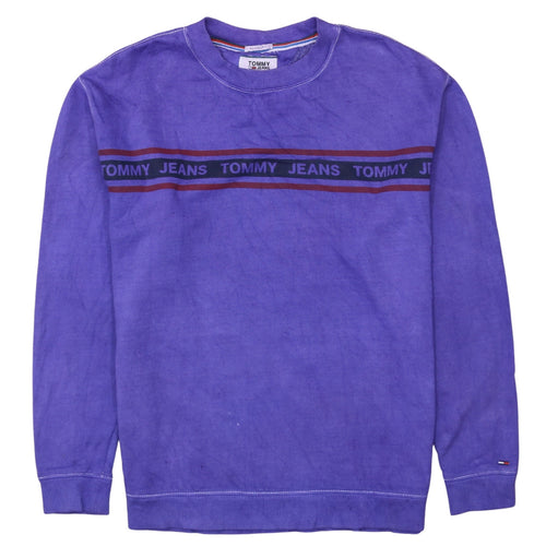 Tommy Jeans Men's Purple Logo Crew Neck Sweatshirt Size M