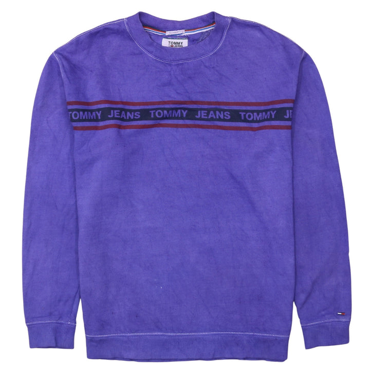 Tommy Jeans Men's Purple Logo Crew Neck Sweatshirt Size M