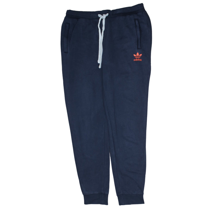 Adidas Womens Blue Jogger Sweatpants L Fleece Tapered Trousers