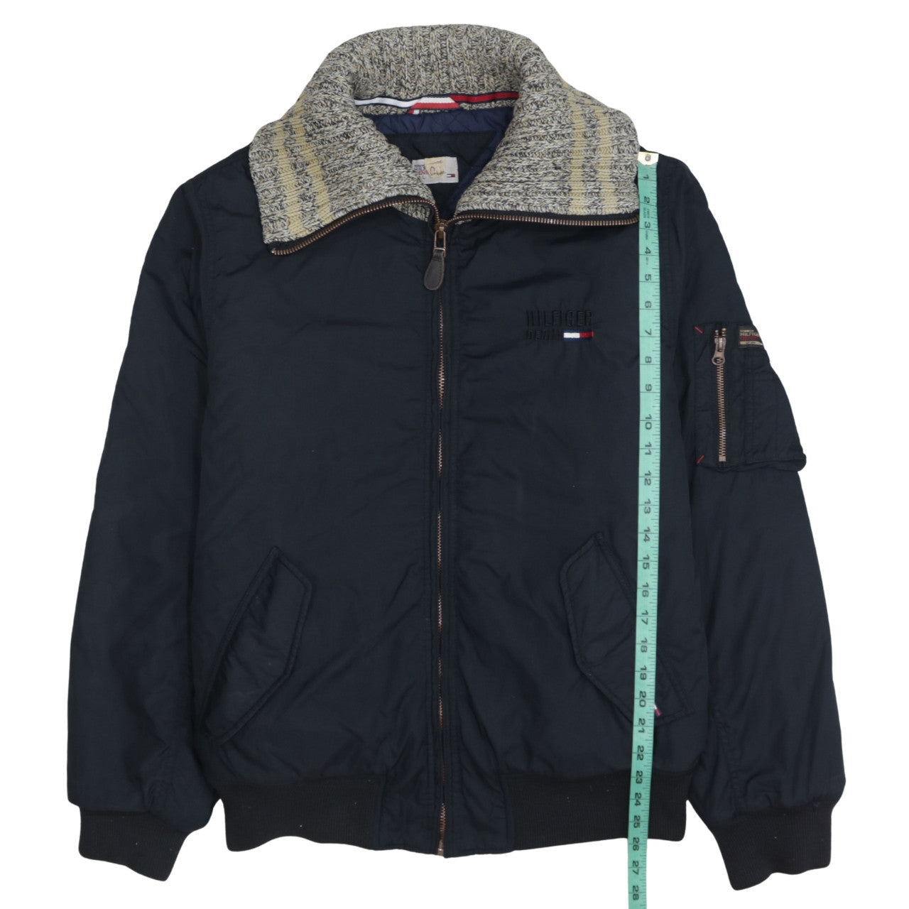 Tommy Hilfiger Men Blue L Bomber Jacket Nylon Winter Coat