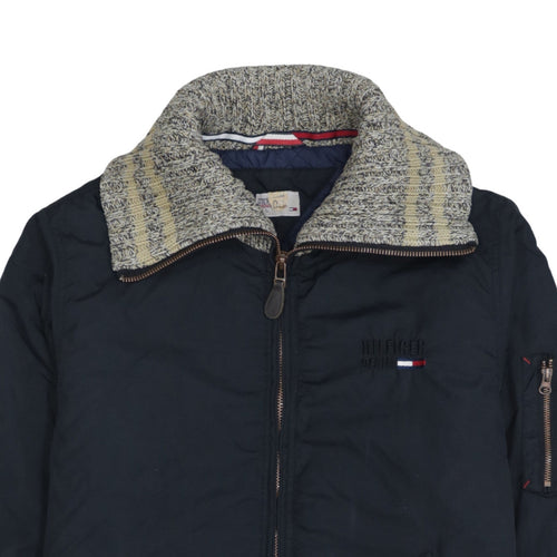 Tommy Hilfiger Men Blue L Bomber Jacket Nylon Winter Coat
