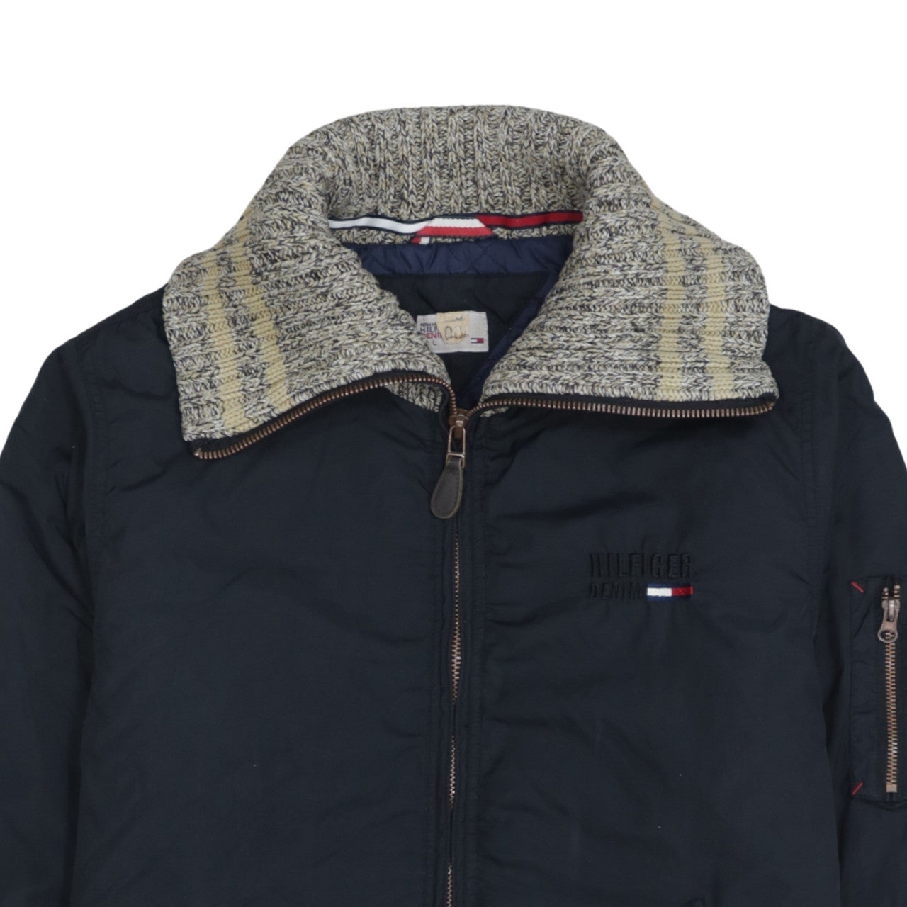 Tommy Hilfiger Men Blue L Bomber Jacket Nylon Winter Coat