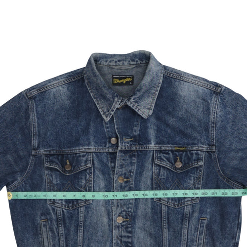 Wrangler Men's Blue Denim Basic Jacket L Regular Fit Classic Style