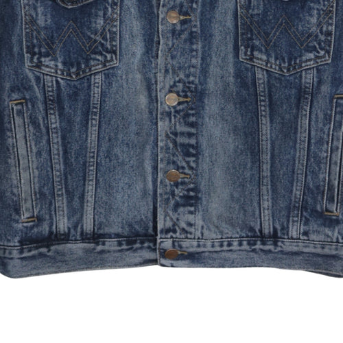 Wrangler Men's Blue Denim Basic Jacket L Regular Fit Classic Style