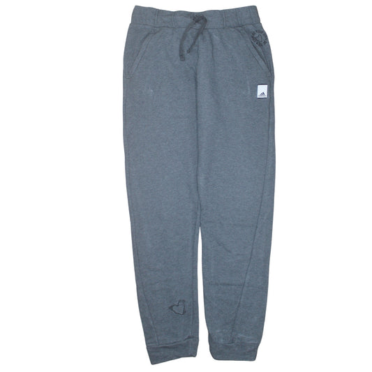 Adidas Womens Grey Cotton Blend Drawstring Sweatpants S