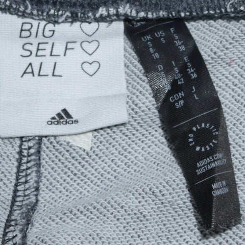 Adidas Womens Grey Cotton Blend Drawstring Sweatpants S