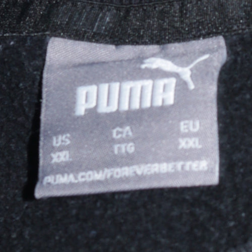 Puma Mens Black 2XL Pullover Sweatshirt Crew Neck Fleece