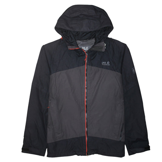 Jack Wolfskin Men's Black L Waterproof Hooded Rain Jacket Size L