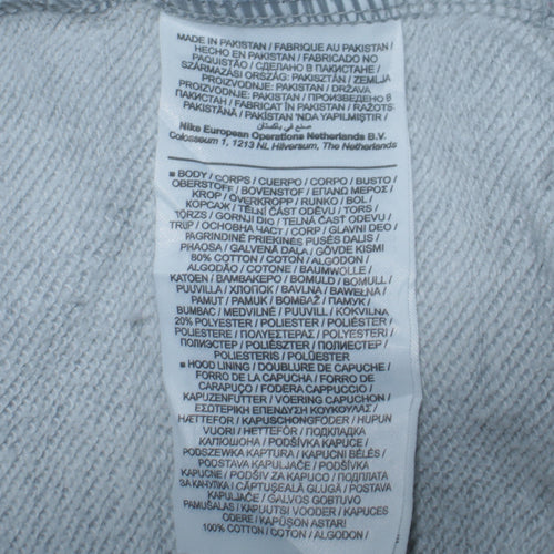 Nike Men's Grey Pullover Hoodie Small Regular Fit Sportswear