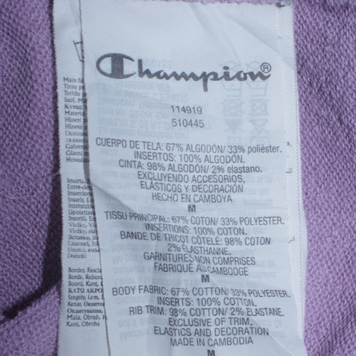 Champion Women's Purple Pullover Hoodie Medium Embroidered Logo