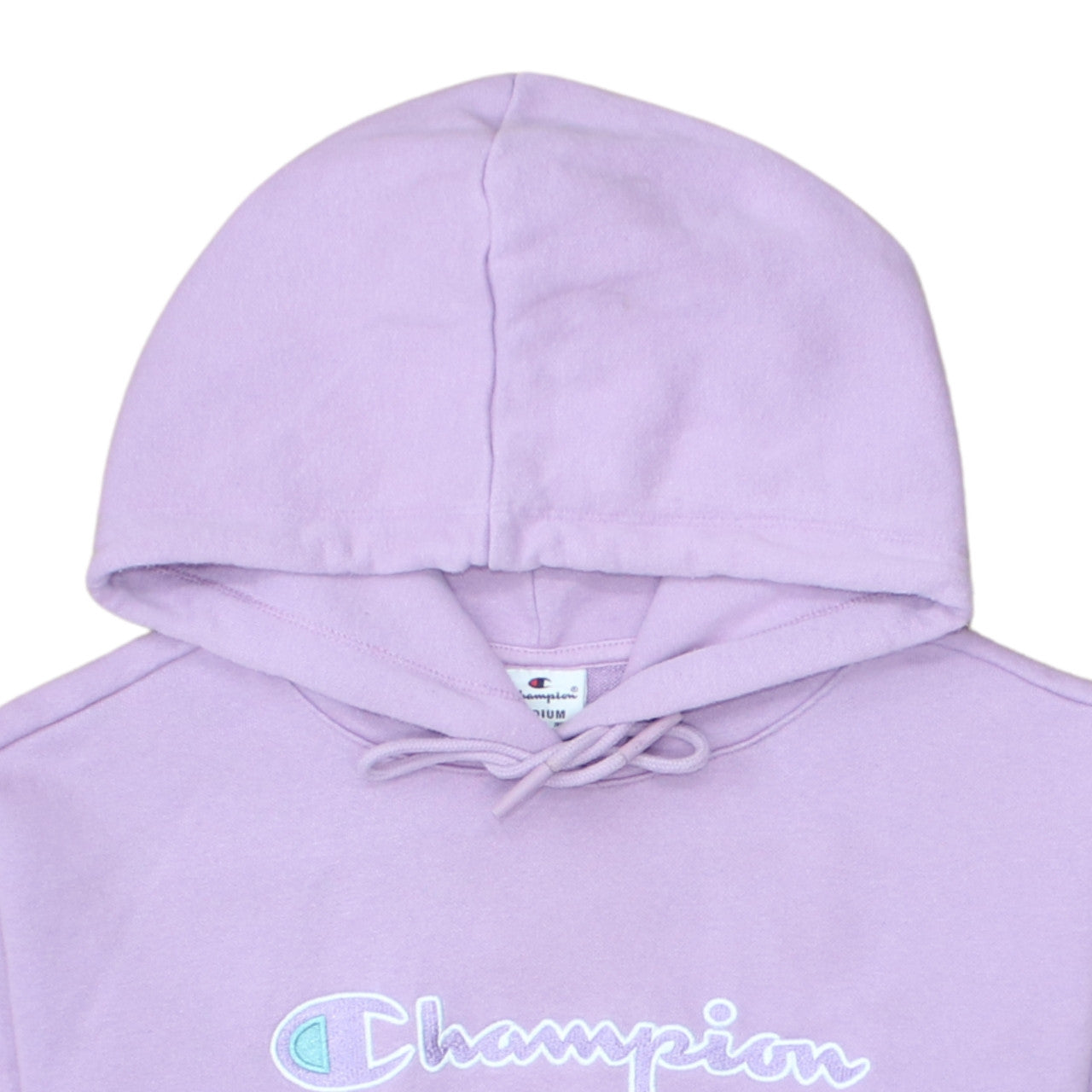 Champion Women's Purple Pullover Hoodie Medium Embroidered Logo