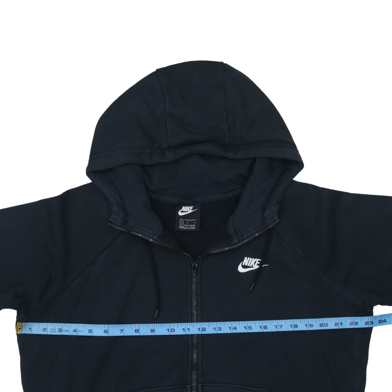 Nike Men's Black Full Zip Hoodie L Sportswear Cotton Sweatshirt