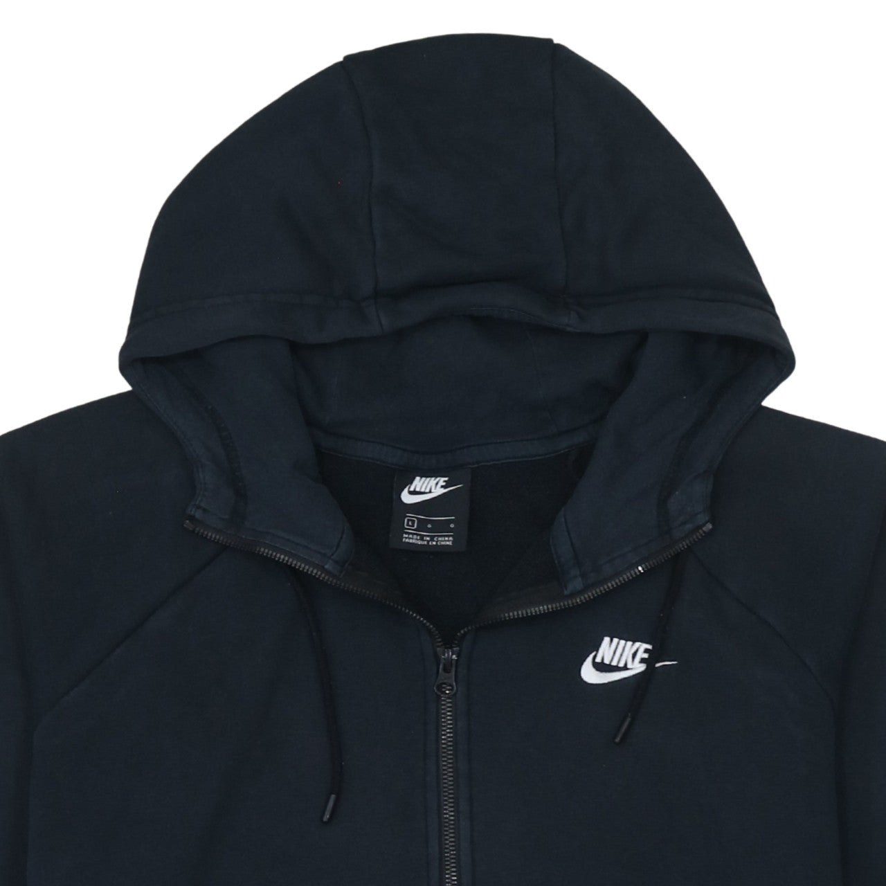 Nike Men's Black Full Zip Hoodie L Sportswear Cotton Sweatshirt