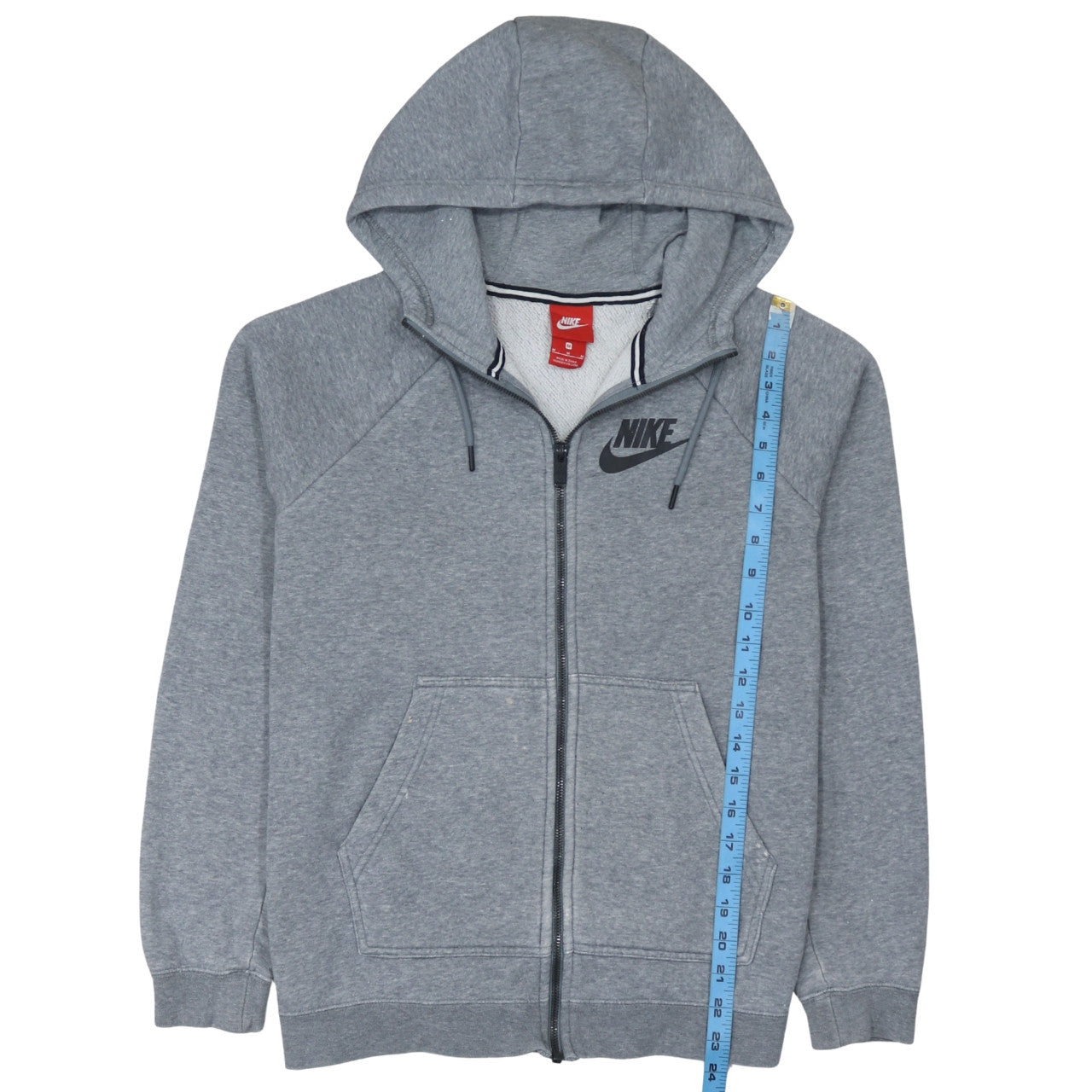 Nike Men's Grey Full Zip Hoodie M Regular Fit