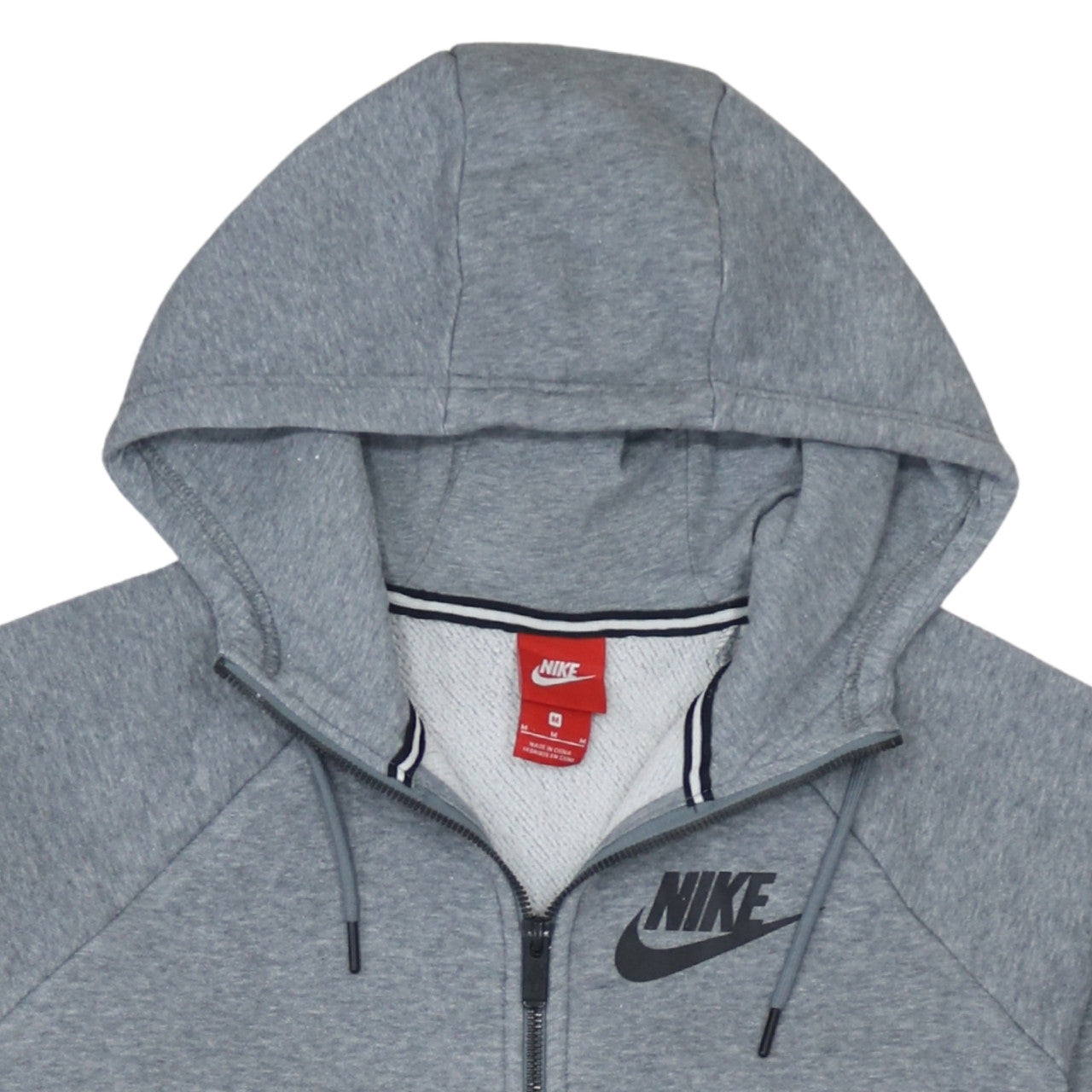 Nike Men's Grey Full Zip Hoodie M Regular Fit
