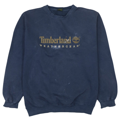 Timberland Men's Blue Logo Pullover Sweatshirt M Outdoor Fleece