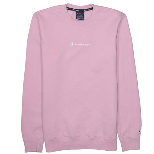 Champion Womens Pink Small Pullover Sweatshirt Classic Crew Neck