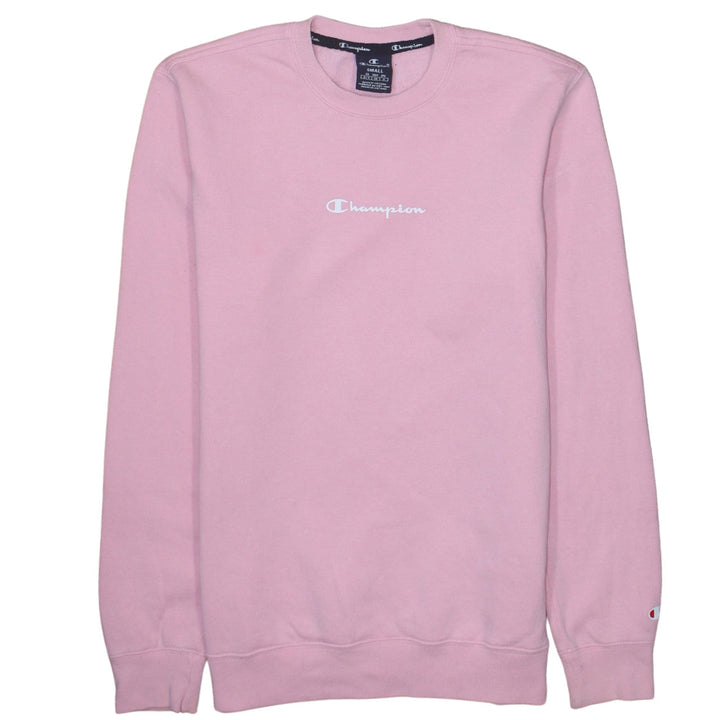 Champion Womens Pink Small Pullover Sweatshirt Classic Crew Neck