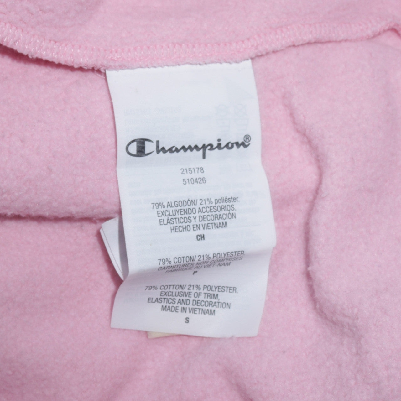 Champion Womens Pink Small Pullover Sweatshirt Classic Crew Neck