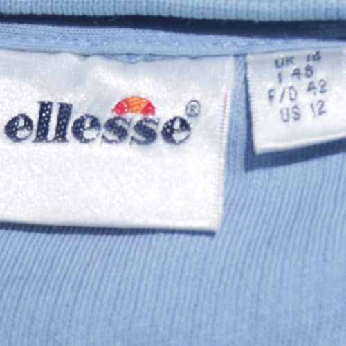 Ellesse Womens Blue Pullover Sweatshirt UK 16 Crew Neck Fleece