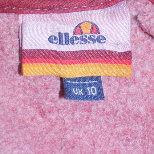 Ellesse Womens Burgundy Pullover Hoodie UK 10 Logo Sweatshirt