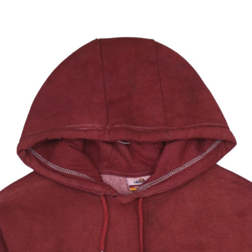 Ellesse Womens Burgundy Pullover Hoodie UK 10 Logo Sweatshirt