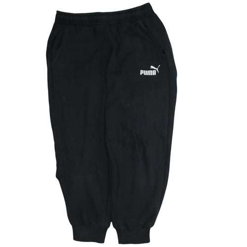 Puma Men Black Medium Sweatpants Regular Fit Logo Tapered