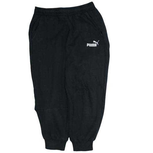 Puma Men Black Medium Sweatpants Regular Fit Logo Tapered
