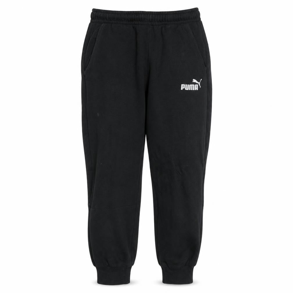 Front view of Puma Men Black Medium Sweatpants Regular Fit Logo Tapered